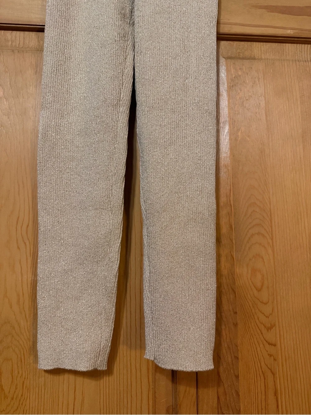 Zara Sparkle Cream Knit Leggings